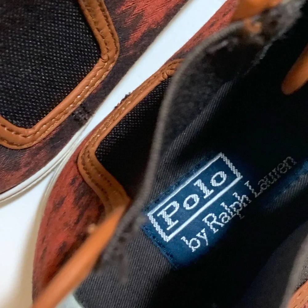 Polo Ralph Lauren Brown and Black High-Top Sneakers